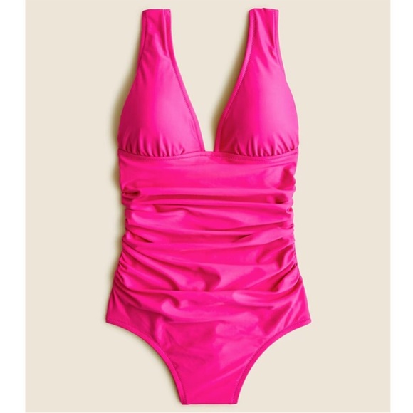 J. Crew Other - NWT J Crew size 4 deep v neck pink one piece swimsuit bathing suit beach Barbie